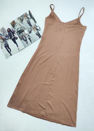 Новое платье миди в бельевом стиле карамельного цвета estilo diani.2 фото