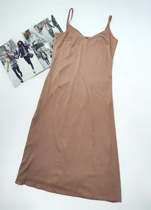 Новое платье миди в бельевом стиле карамельного цвета estilo diani.1 фото