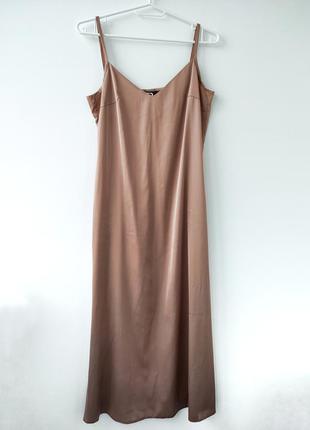 Новое платье миди в бельевом стиле карамельного цвета estilo diani.7 фото