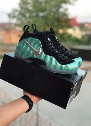 Кроссовки мужские nike air foamposite pro черные берюзовые / кросівки чоловічі найк аир чорні кроссы