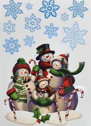 Набір новорічних наклейок 4 в 1 melinera, багаторазові наклейки новорічні 4 аркуша 22,5 х 33 см6 фото