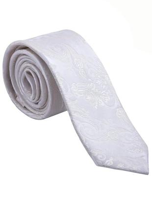 Классический шелковый мужской галстук voronin  7 см кремовый 44484