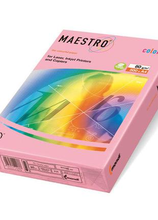 Цветная офисная бумага maestro color pi25  pink (розовый) а4  80г/м2  500