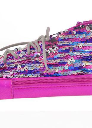 Пенал мягкий yes tp-24  ''sneakers with sequins'' rainbow