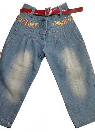 Дитячі джинси для дівчинки 80-86 см з вишивкою