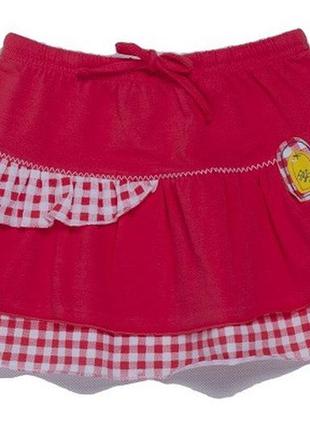 Детская трикотажная юбка  для девочки 80-104 см коралловая