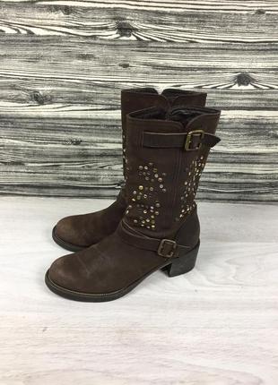 Фирменные женские кожаные сапоги ботинки navyboot geox сапожки zara с камнями gabor1 фото