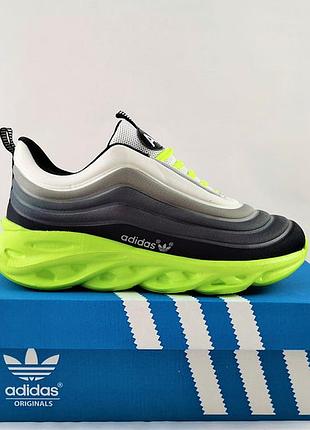 Кроссовки иadidas air boost серые зеленые мужские адидас2 фото