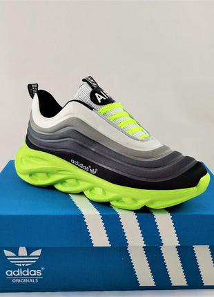 Кроссовки иadidas air boost серые зеленые мужские адидас5 фото