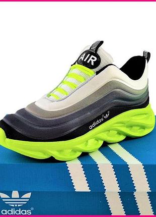 Кроссовки иadidas air boost серые зеленые мужские адидас8 фото