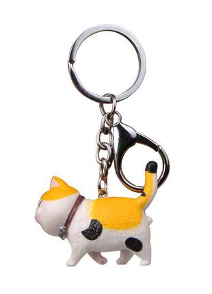 Брелок на рюкзак, сумку, ключі: щасливий кіт, веселе кошеня, триколірний, трикольоровий котик