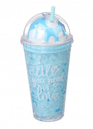 Стакан акриловый с трубочкой 450ml 69-793