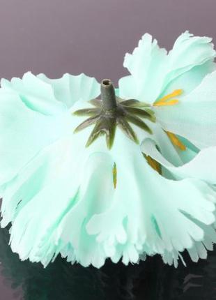 Хризантема шаровидная тканевая мятного цвета3 фото