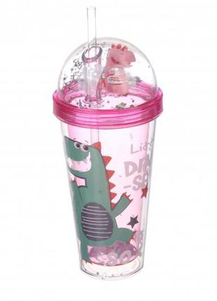 Стакан акриловый с трубочкой 380ml 69-1370