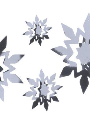 Подвесной декор "снежинка" серебряная 5-670221 фото