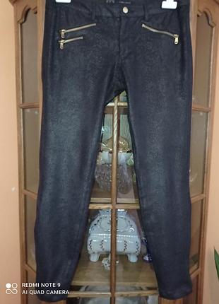 Брюки скини zara (замш)