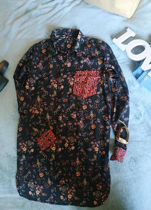 Удлиненная рубашка блуза