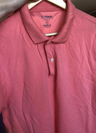Яркий мужской персиковый поло xl футболка хлопок от lc waikiki4 фото