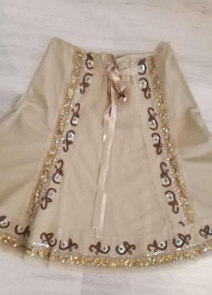 Шикарная нарядная юбка расшитая бисером вечерняя дизайнерская юбка