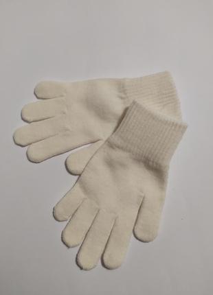 Рукавиці молочного кольору c&a р.128/152см