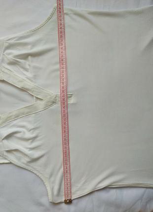 Біла молочна футболка блуза безрукавка зі вставками шифону5 фото