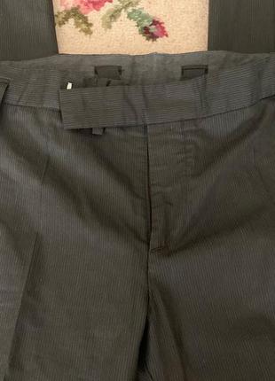 Класичні чоловічі штани zara бавовна літні демісезон у тонку смужку6 фото