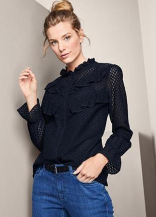 Шикарная кружевная блуза р. 38 евро1 фото