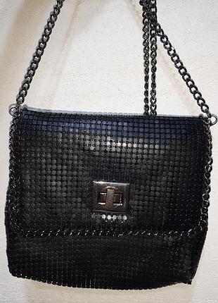 Шикарная металлическая сумка кольчуга bcbg maxazria crossbody