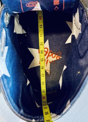 Ботинки кожаные хайтопы кроссовки высокие на липучках mini boden6 фото