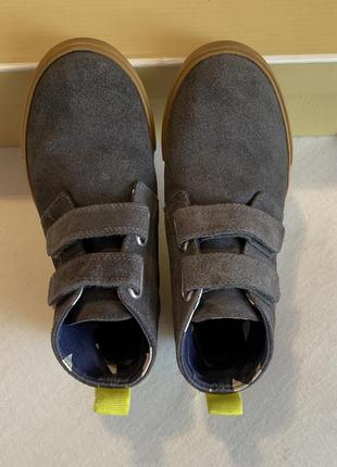 Ботинки кожаные хайтопы кроссовки высокие на липучках mini boden7 фото