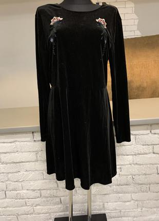 Чорне оксамитове плаття  велюровое платье4 фото