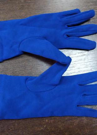 Винтажные синие перчатки3 фото