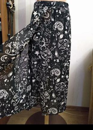 Шифоновая многослойная дизайнерская винтажная юбка миди1 фото