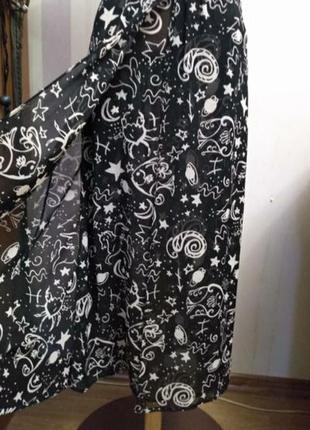 Шифоновая многослойная дизайнерская винтажная юбка миди5 фото