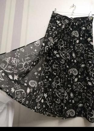 Шифоновая многослойная дизайнерская винтажная юбка миди3 фото