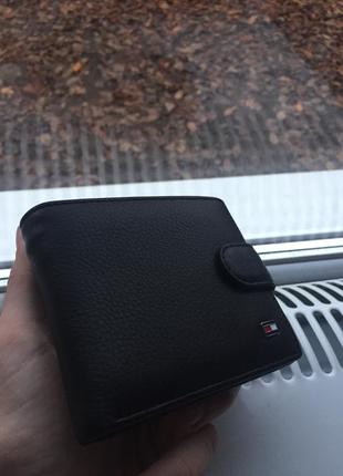 Чоловічий гаманець tommy hilfiger чорний / портмоне з затиском на подарунок1 фото