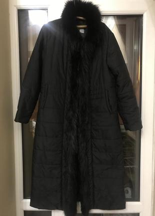 Nuevo fashion пальто-пуховик (утеплитель полиэстер ) с натуральной лисой оригинал...1 фото