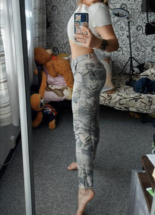 Джинси мом mom джеггінси хакі denim