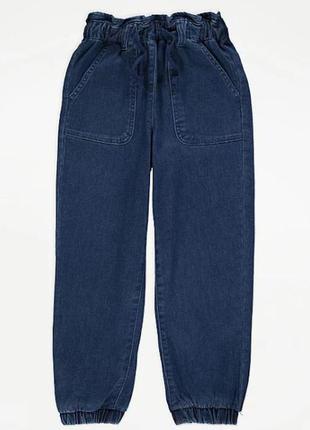 Стильные модные джогеры штаны для девочки george котон имитацией под джинс3 фото