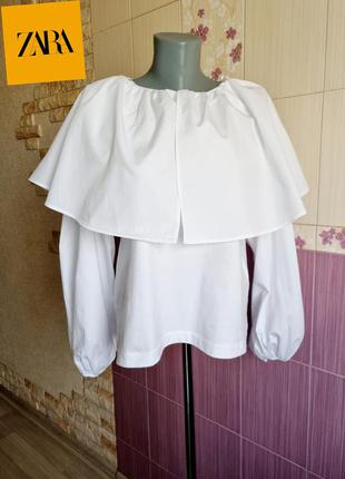 Zara белая концептуальная блуза блузка рубашка белая новая
