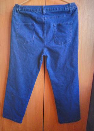 Джинси штани штани темно сині прямі стрейчеві висока талія bm р 16 або 52-542 фото