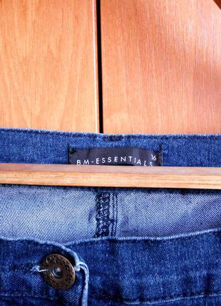 Джинси штани штани темно сині прямі стрейчеві висока талія bm р 16 або 52-544 фото