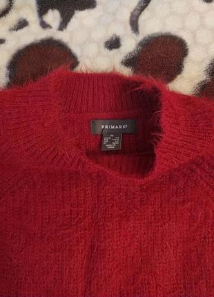 Пушистый свитерок красно-кирпичного цвета.3 фото