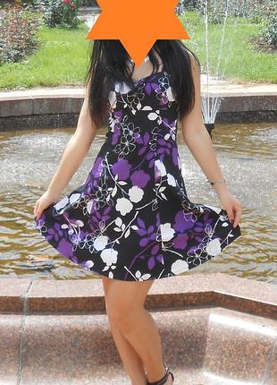 Фиолетовый сарафан, платье черное летнее, сарафан на бретельках, цветочное платье
