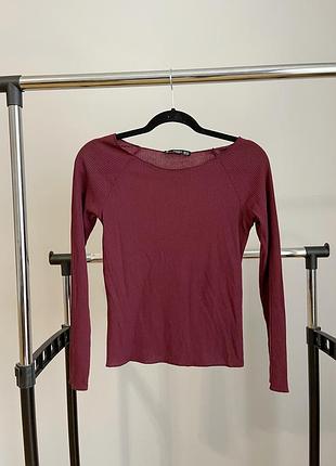 Бордовый лонгслив