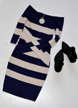 Apricot платье по фигуре с оригинальным фасоном,цвет сине бежевый.4 фото