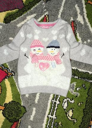 Новогодний свитер y.d. для девочки 2-3 года