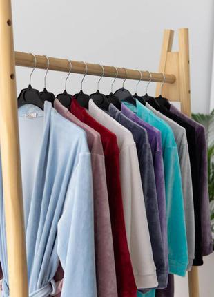 Вишуканий плюшевий теплий халат ліловий/оксамитовий халат/велюровий халат/тёплый бархатный халат/халат велюровый лиловый