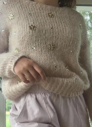 Нежно розовый свитер knitwear2 фото
