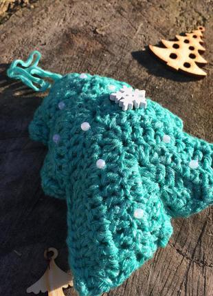 Новогодний декор вязаная елка новогодняя игрушка ручной работы3 фото